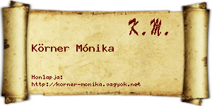 Körner Mónika névjegykártya